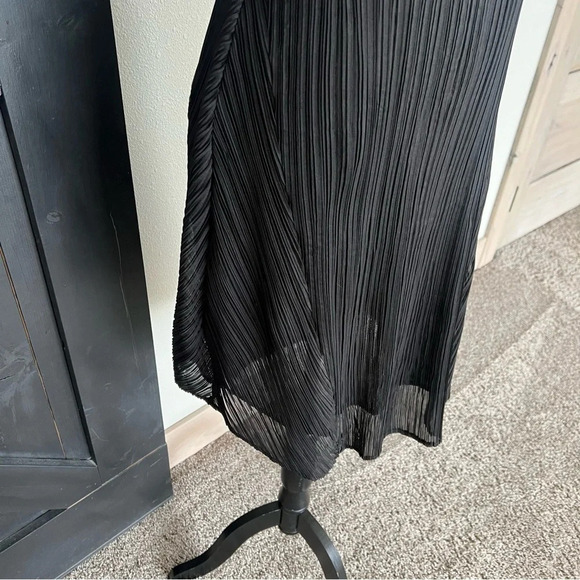 NWOT ALQUEMA Black Midi Dress Bohemian Casual Satin Women’s 8 - Picture 4 of 11